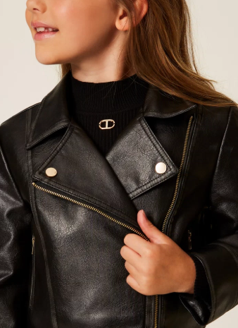 Faux Leather Biker Jacket - Twinset