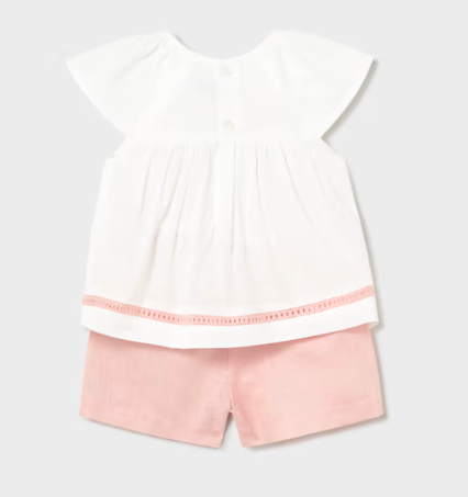 Baby Set Shorts And Blouse Pink - Mayoral