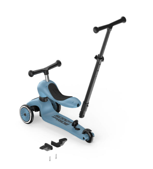 2 in 1 Loopfiets En Step Met Duwstang - Scoot And Ride