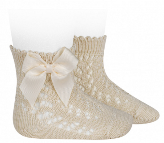 Condor Socks Openwork With Bow - Linen