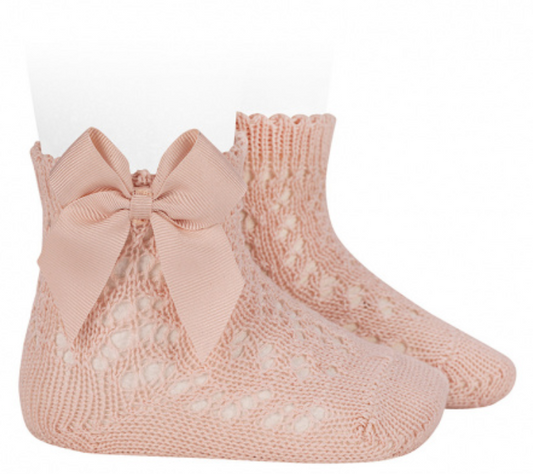 Condor Socks Openwork With Bow - Nude