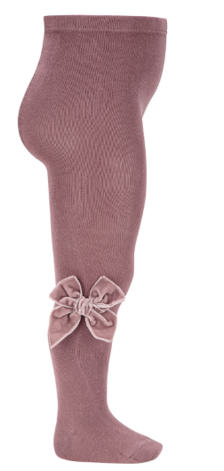 Condor Tights With Velvet Bow - Praline