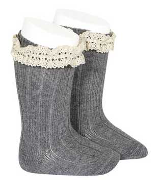 Condor Socks Rib Vintage - Light Grey