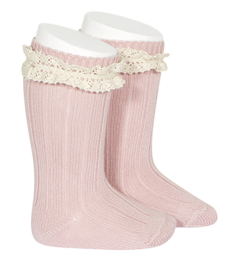 Condor Socks Rib Vintage - Pale Pink