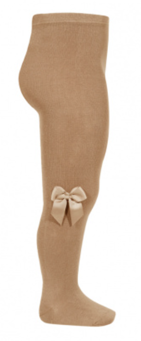 Condor Tights With Grosgrain Bow - Camel