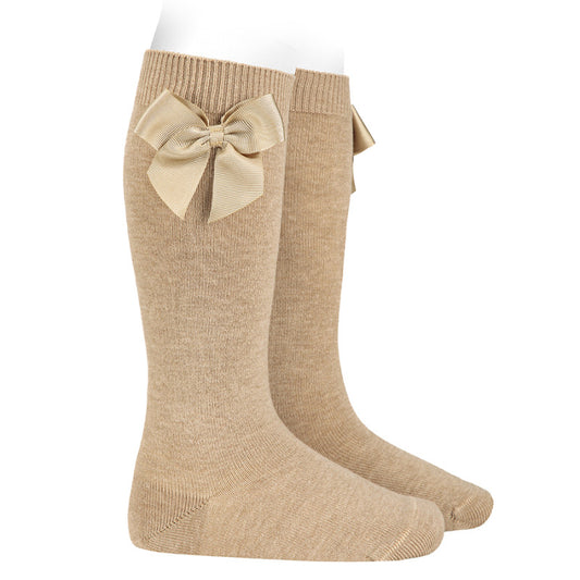 Condor Sokken met strik - Beige