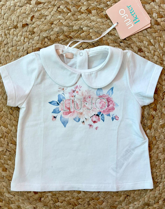 T-shirt Flower White Mini Girls - Liu Jo