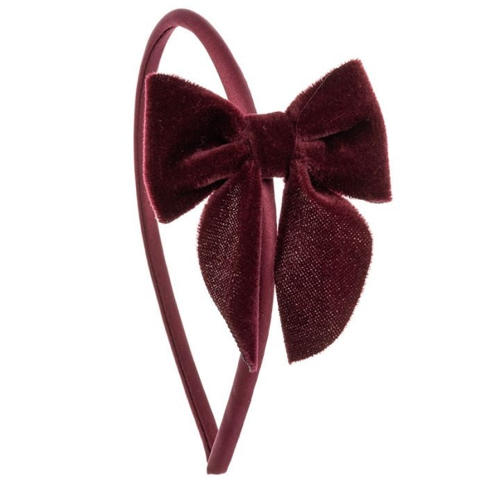 Baby Diadeem Bow Burgundy - Siena