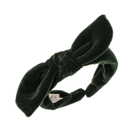 Diadeem Velvet Bow Green - Siena