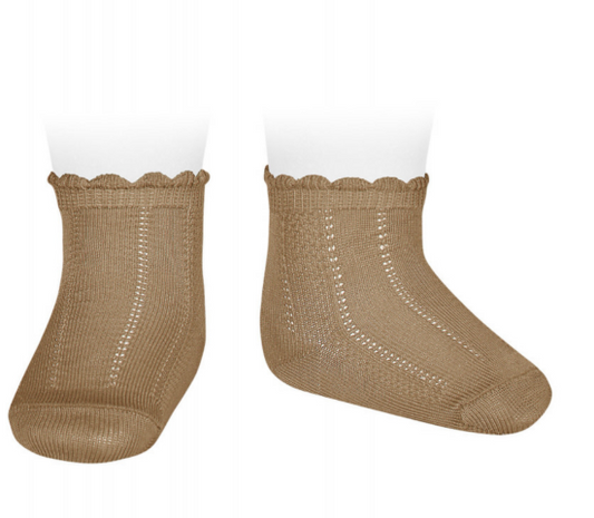 Condor Socks With Fine Openwork - Camel