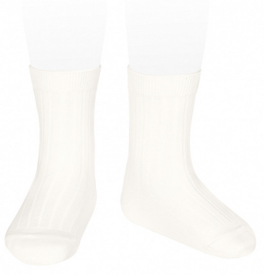 Condor Socks Basic Rib - Cream