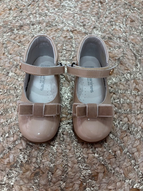 Ballerina Velvet Bow Beige - Andanines