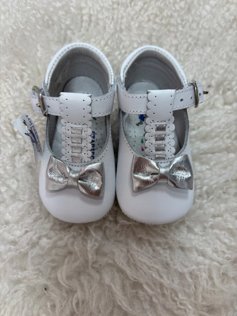 Baby Shoes Silver Bow - Stabifoot