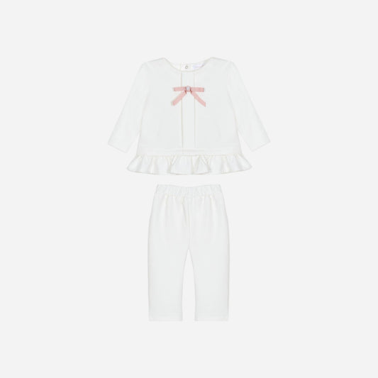 Set White Ruffle Bow - Patachou