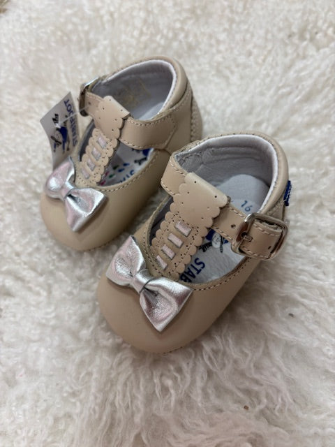 Baby Shoes Beige Bow - Stabifoot