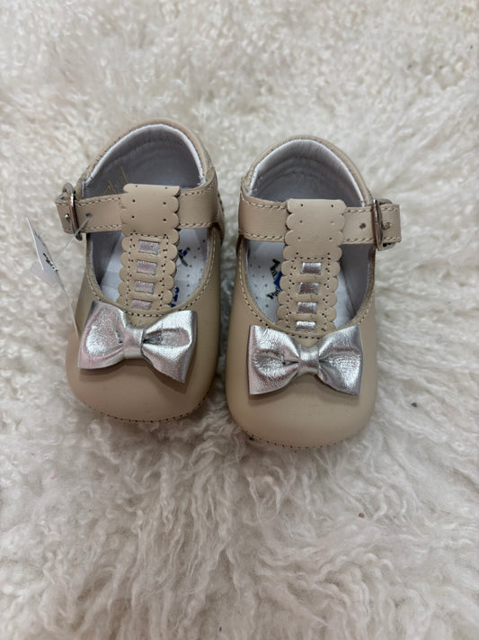 Baby Shoes Beige Bow - Stabifoot