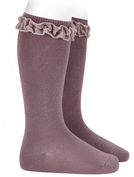Condor Socks Velvet Ruffle - Iris