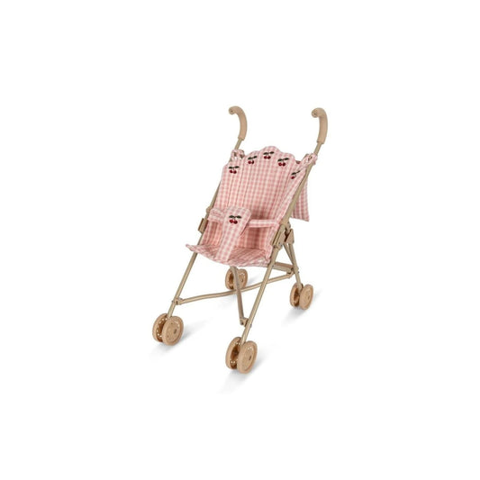 Doll Stroller Powder Pink Check - Konges Slojd