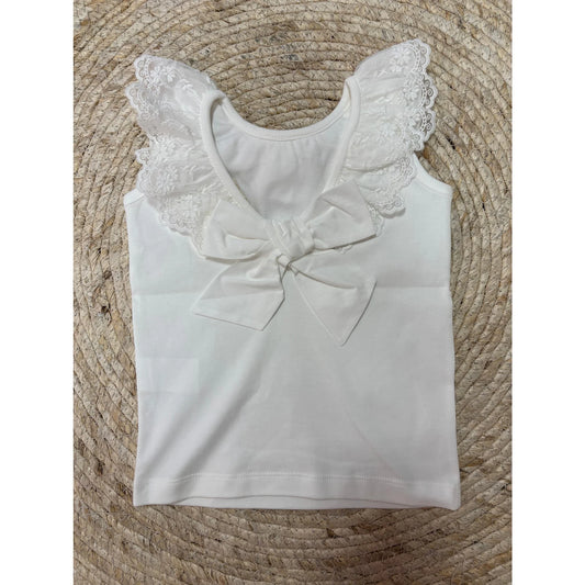 Top Lovely Bow Off White - Laivicar