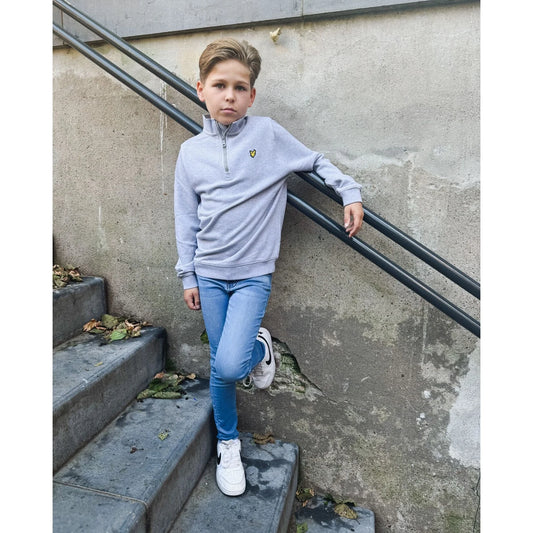 Quarter Zip Pullover Light Grey Marl - Lyle & Scott