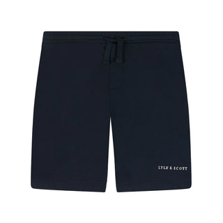 Sweat Short Dark Navy Script Embroidered - Lyle & Scott