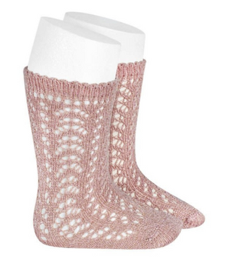 Condor Socks Openwork Metallic - Old Rose