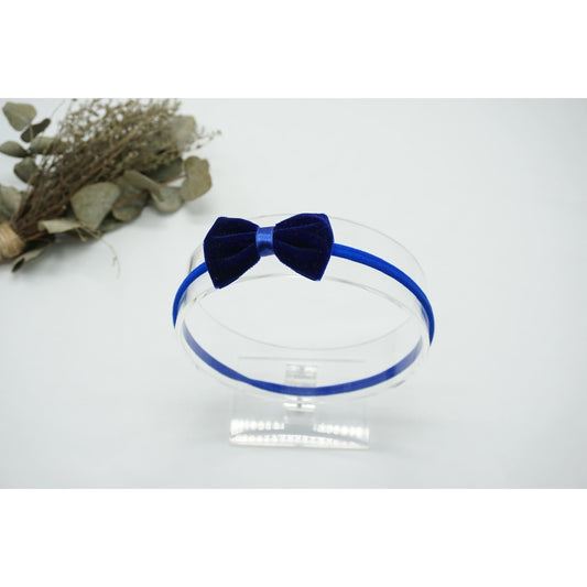 Newborn Hairbow Royal Blue Velvet - Petite Zara
