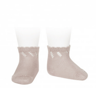 Condor Socks Diagonal Openwork Short - Old Rose