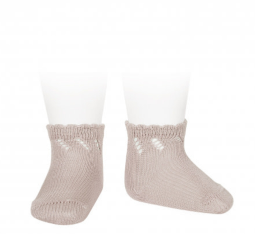 Condor Socks Diagonal Openwork Short - Old Rose