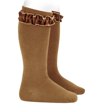Condor Socks Velvet Ruffle - Toffee