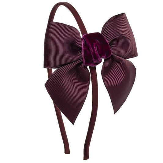 Diadeem Butterfly Bow Velvet Bordeaux - Siena