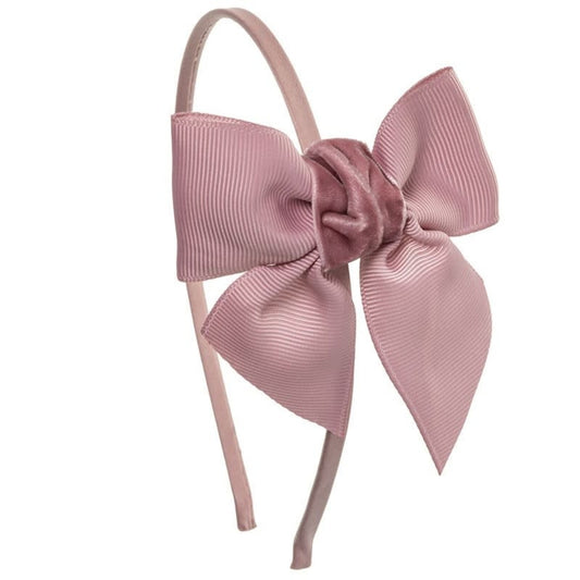 Diadeem Butterfly Bow Velvet Pale Pink - Siena