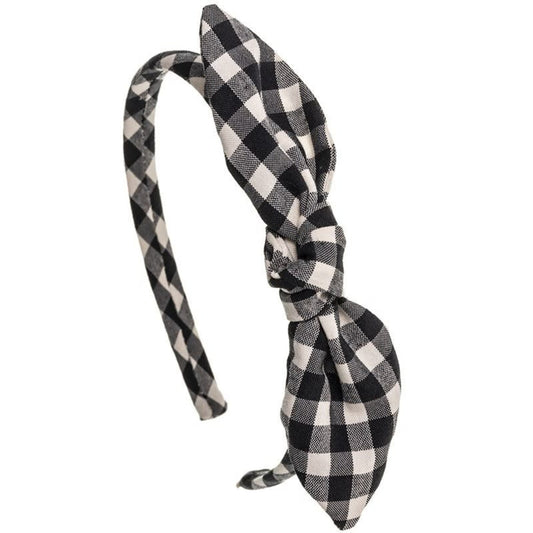 Diadeem Vichy Small Bow Black - Siena