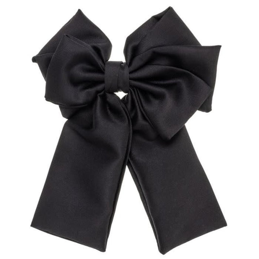 Large Hairbow Satin Black - Siena
