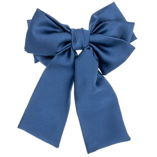 Large Hairbow Satin Blue - Siena