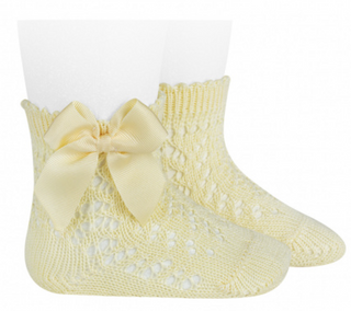 Condor Socks Openwork With Bow - Butter