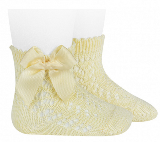 Condor Socks Openwork With Bow - Butter