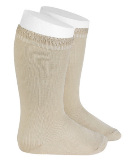 Condor Socks Openwork Ruffle - Linnen