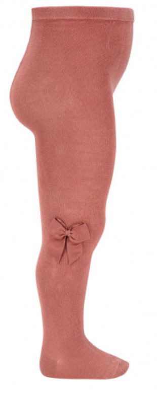 Condor Tights With Grosgrain Bow - Terracota