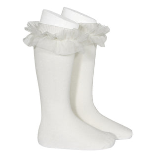 Condor Socks Tulle Ruffle - Cream