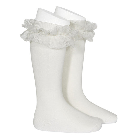 Condor Socks Tulle Ruffle - Cream