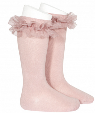 Condor Socks Tulle Ruffle - Pale Pink