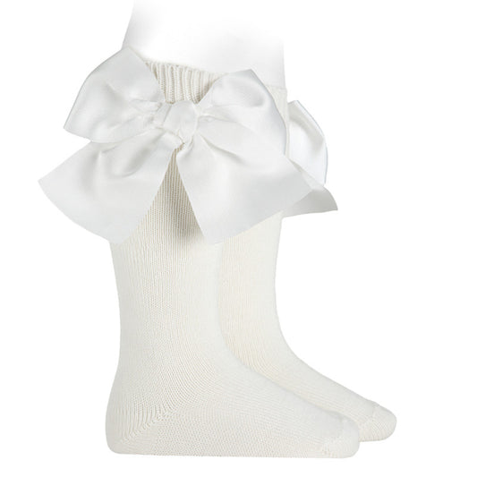 Condor Socks Large Bow - Cream